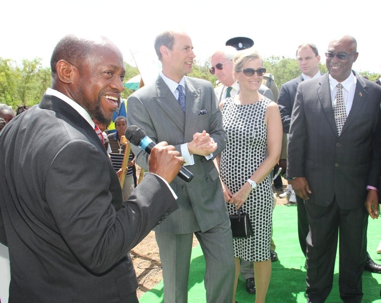 Prime Minister of St.Kitts-Nevis, the Rt. Hon. Dr. Denzil Douglas, Earl and Countess of Wessex Prince Edward, Princess Sophie and Premier of Nevis, the Hon. Joseph Parry